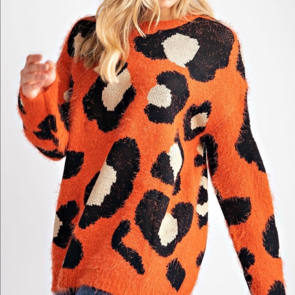 Large Leopard Print Sweater